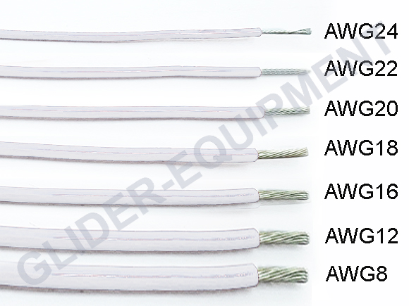 Tefzel kabel AWG8 (3.26mm²) wit [M22759/16-8-9]